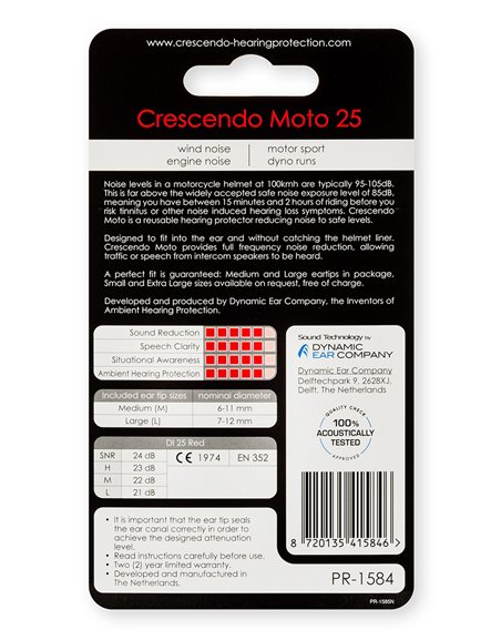 Crescendo - Moto 25 ørepropper til motorcykel